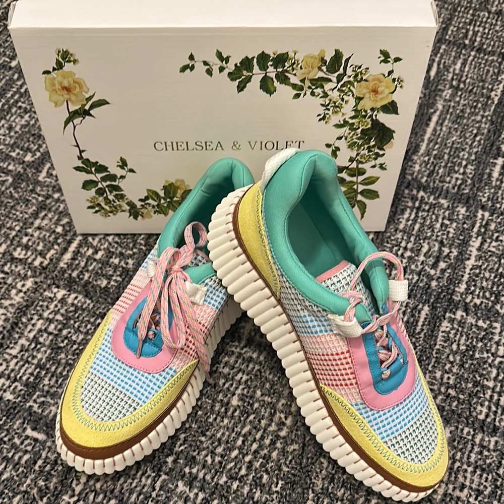 Chelsea & Violet Pink and Blue Sneakers Vibrant Design